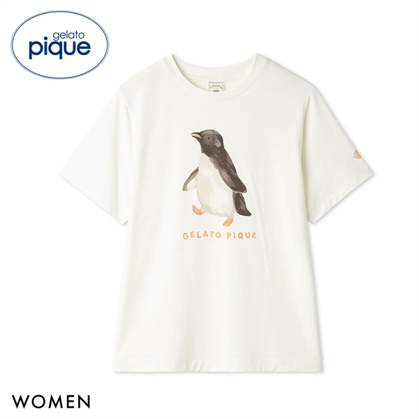 ジェラートピケ レディース 接触冷感 シーアニマル柄ワンポイントTシャツ ジェラピケ パジャマ ルームウェア gelato pique