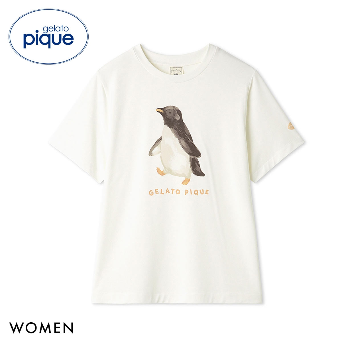 ジェラートピケ レディース 接触冷感 シーアニマル柄ワンポイントTシャツ ジェラピケ パジャマ ルームウェア gelato pique(YE-イエロー-Free)