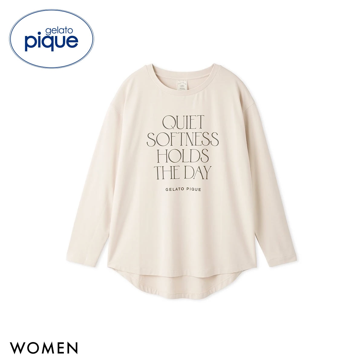 ジェラートピケ レディース 接触冷感 レーヨンロゴロンT ジェラピケ パジャマ ルームウェア gelato pique(BE-ベージュ-Free)
