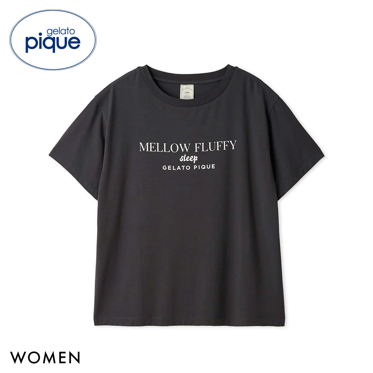 ジェラートピケ レディース 接触冷感 COOLレーヨンロゴTシャツ ジェラピケ パジャマ ルームウェア gelato pique(DGY-濃グレー-Free)