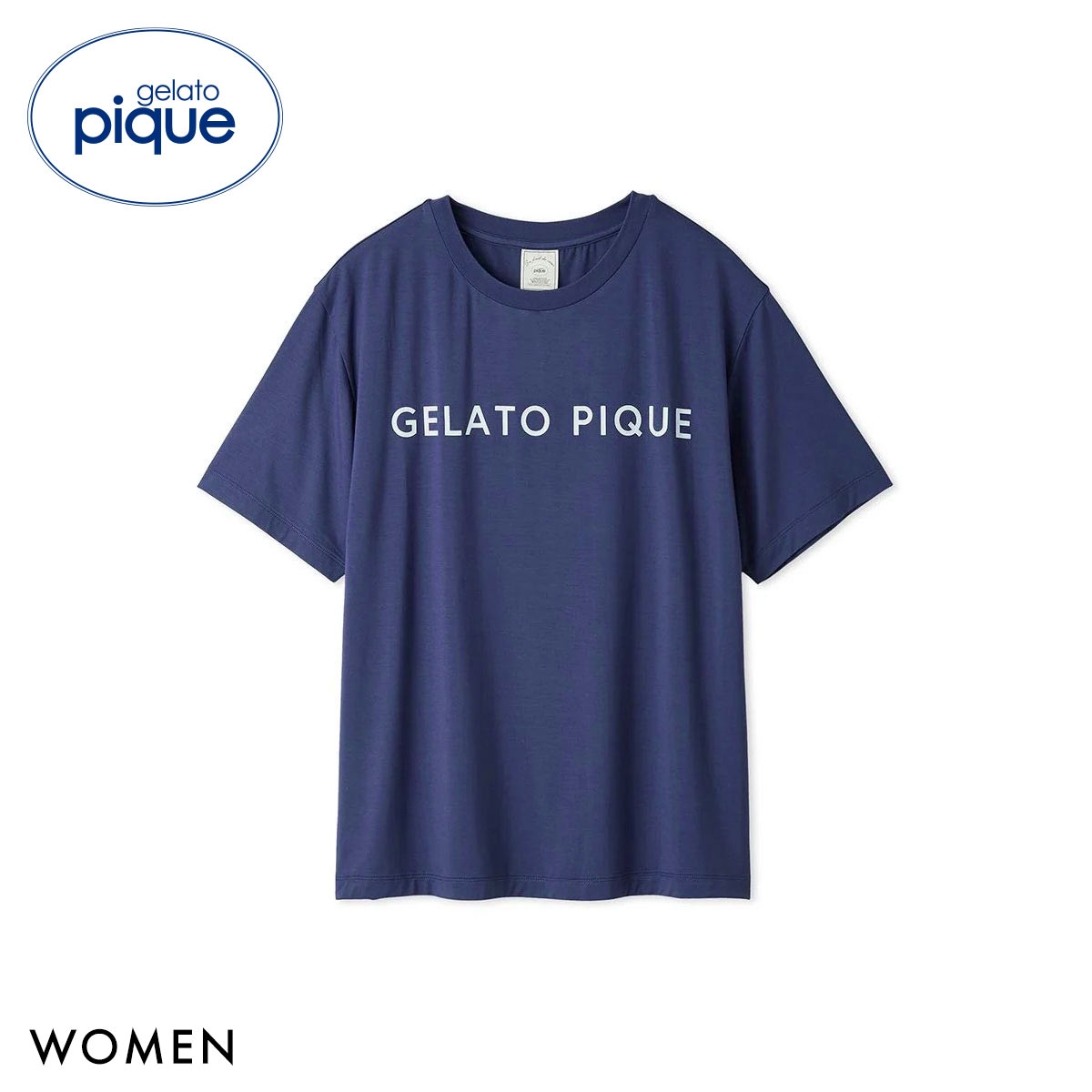 ジェラートピケ レディース 接触冷感 モチーフ4柄Tシャツ ジェラピケ パジャマ ルームウェア gelato pique(NV-ネイビー-Free)