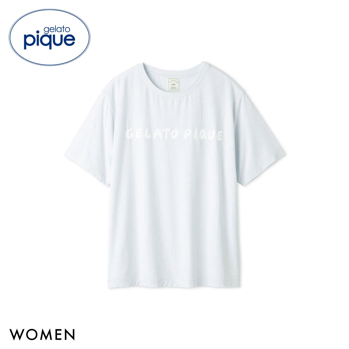ジェラートピケ レディース 接触冷感 モチーフ4柄Tシャツ ジェラピケ パジャマ ルームウェア gelato pique(BU-ブルー-Free)