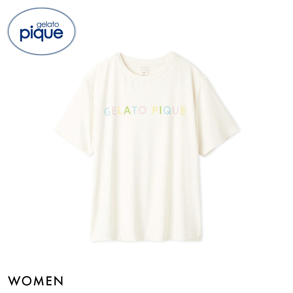 ジェラートピケ レディース 接触冷感 モチーフ4柄Tシャツ ジェラピケ パジャマ ルームウェア gelato pique(OW-オフホワイト-Free)