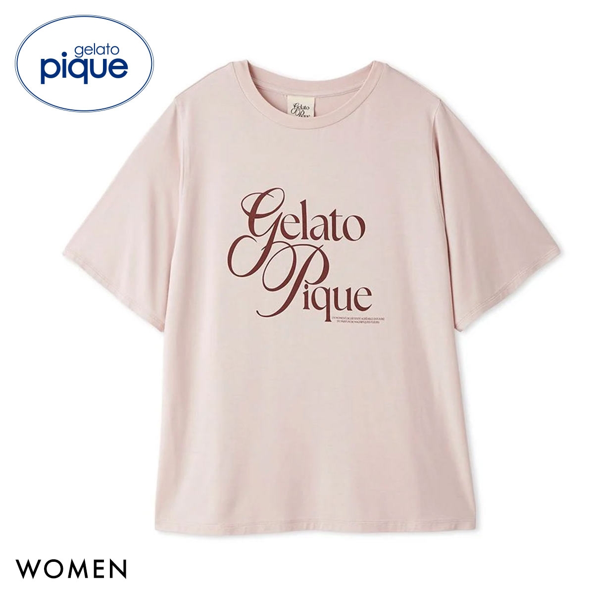 ジェラートピケ レディース 母の日 IFMC. 接触冷感 レーヨンロゴTシャツ ジェラピケ パジャマ ルームウェア gelato pique(PI-ピンク-Free)