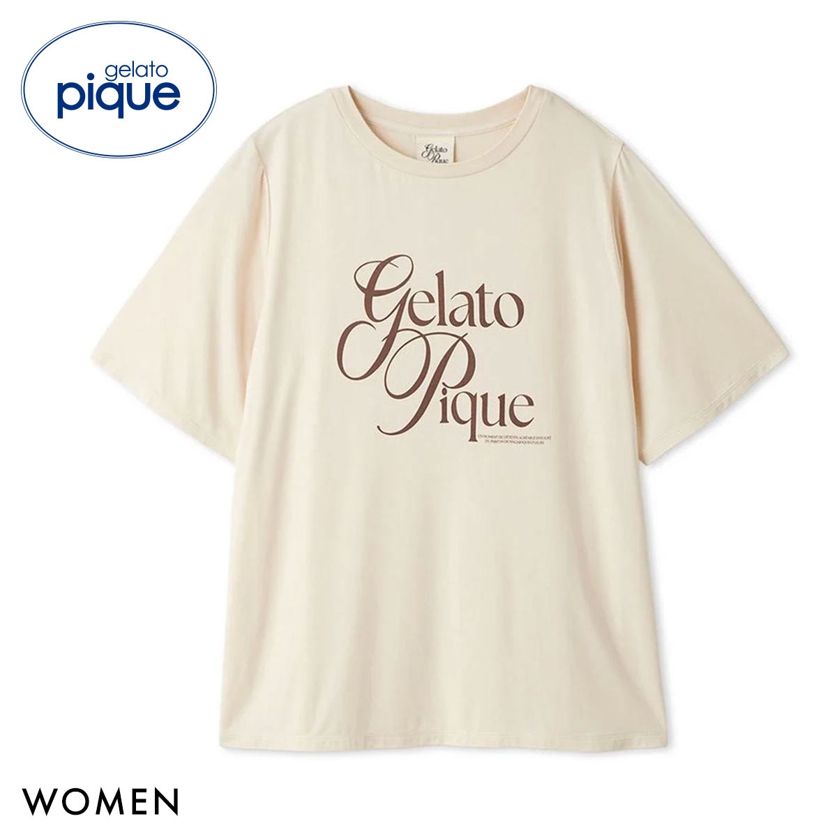 ジェラートピケ レディース 母の日 IFMC. 接触冷感 レーヨンロゴTシャツ ジェラピケ パジャマ ルームウェア gelato pique(CR-クリーム-Free)