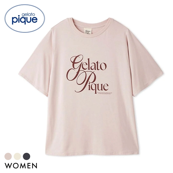 ジェラートピケ レディース 母の日 IFMC. 接触冷感 レーヨンロゴTシャツ ジェラピケ パジャマ ルームウェア gelato pique
