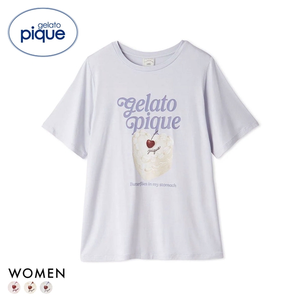 ジェラートピケ レディース 接触冷感 ケーキワンポイントTシャツ ジェラピケ パジャマ ルームウェア gelato pique
