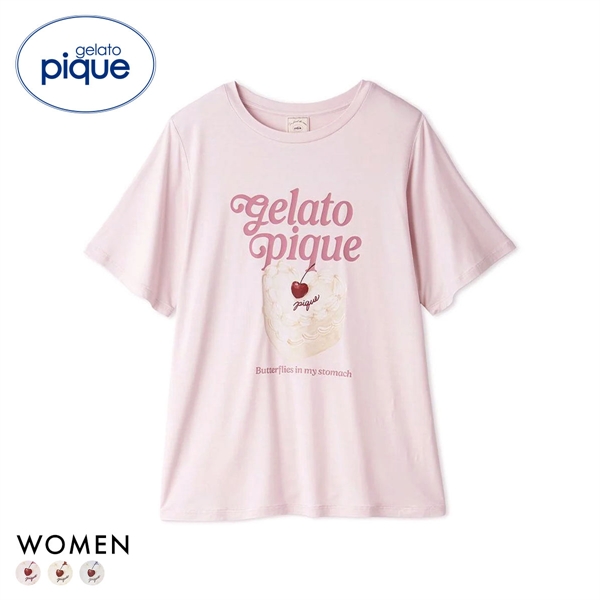 ジェラートピケ レディース 接触冷感 ケーキワンポイントTシャツ ジェラピケ パジャマ ルームウェア gelato pique