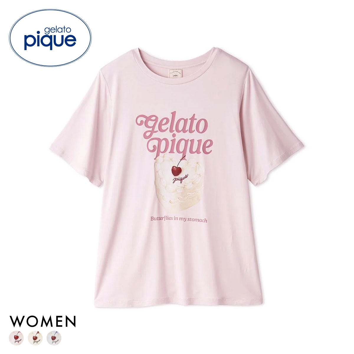 ジェラートピケ レディース 接触冷感 ケーキワンポイントTシャツ ジェラピケ パジャマ ルームウェア gelato pique