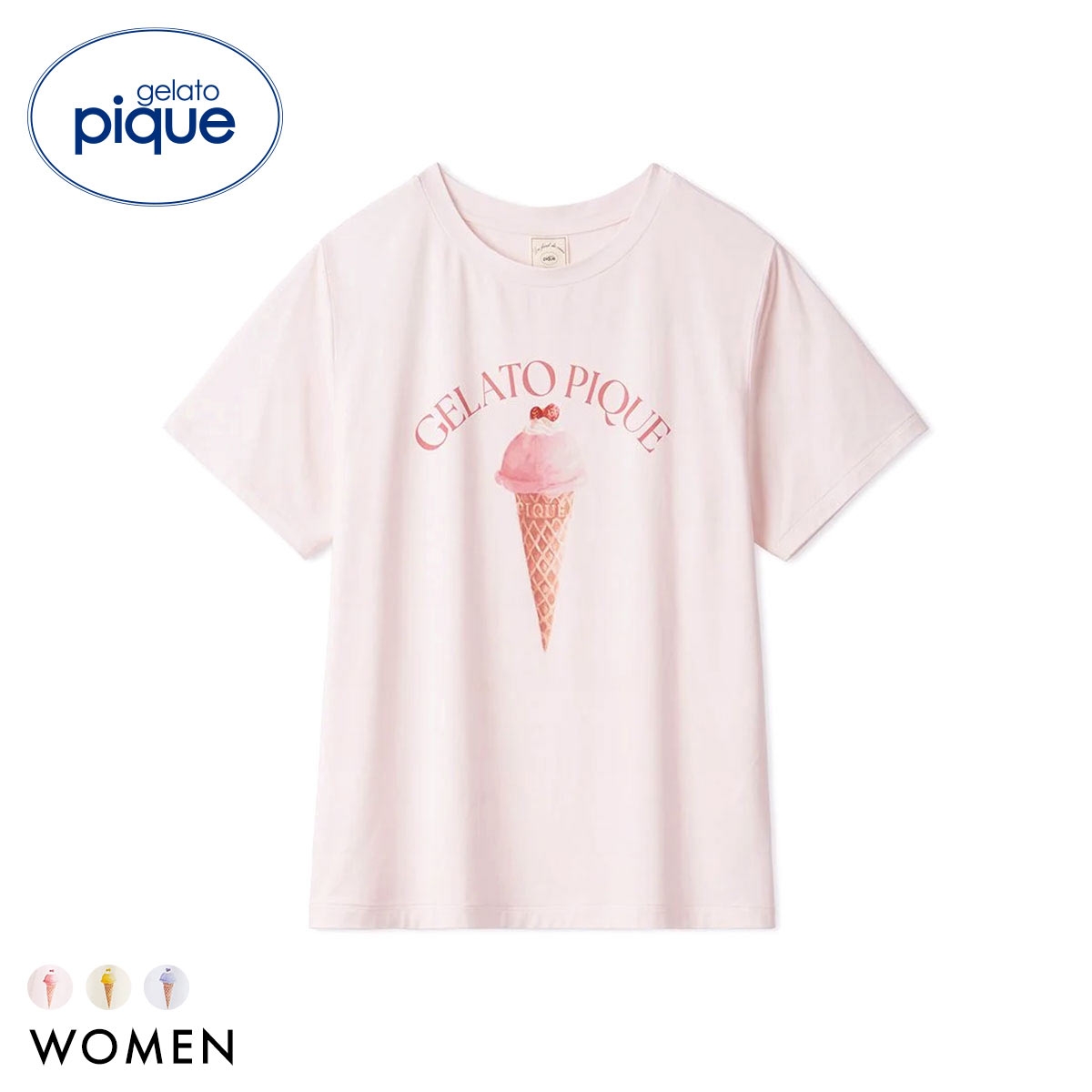 ジェラートピケ レディース 接触冷感 ソルベワンポイントTシャツ ジェラピケ パジャマ ルームウェア gelato pique