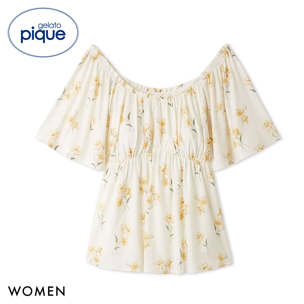 ジェラートピケ レディース 母の日 フラワー柄カップインプルオーバー パッド付き カップイン ジェラピケ パジャマ ルームウェア gelato pique(YE-イエロー-Free)