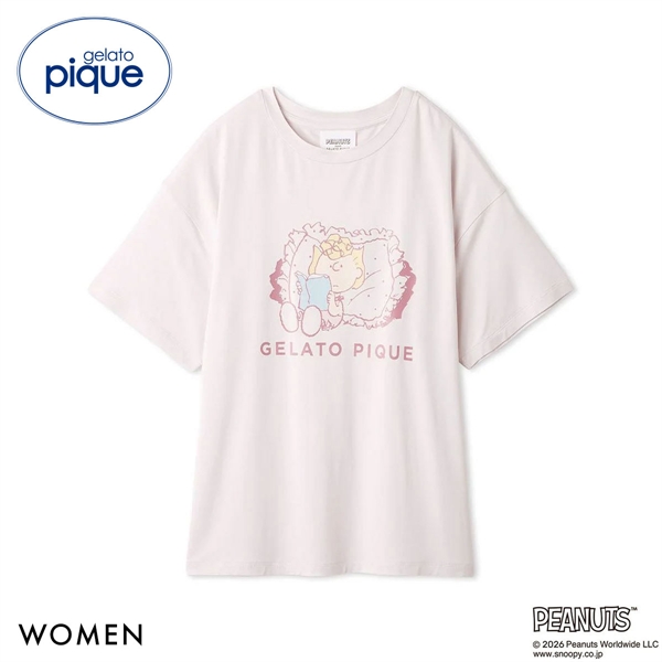ジェラートピケ PEANUTS レディース 接触冷感 ワンポイントTシャツ ジェラピケ スヌーピー SNOOPY パジャマ ルームウェア gelato pique