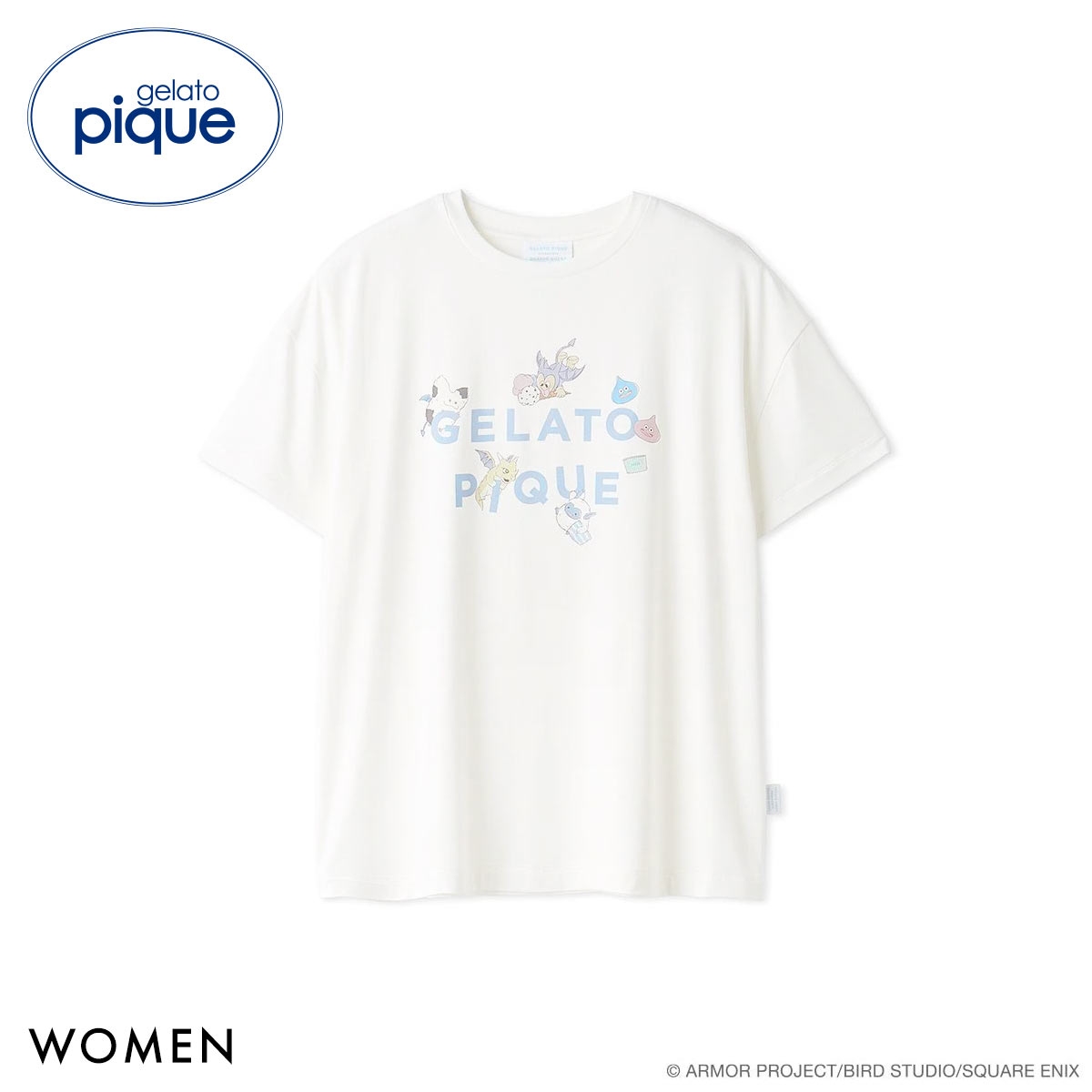 ジェラートピケ レディース ドラゴンクエスト ワンポイントTシャツ ジェラピケ パジャマ ルームウェア gelato pique DRAGON QUEST(OW-オフホワイト-Free)