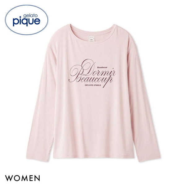 ジェラートピケ レディース 接触冷感 UVカット フレンチレーヨンロゴTシャツ ジェラピケ パジャマ ルームウェア gelato pique