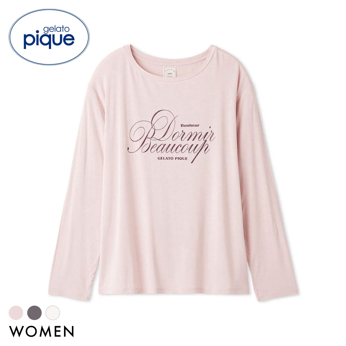 ジェラートピケ レディース 接触冷感 UVカット フレンチレーヨンロゴTシャツ ジェラピケ パジャマ ルームウェア gelato pique