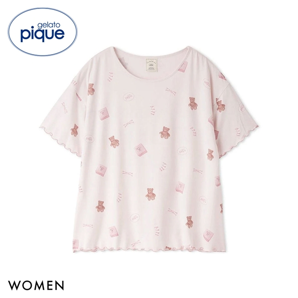 ジェラートピケ レディース ピケモチーフ柄Tシャツ ジェラピケ パジャマ ルームウェア gelato pique