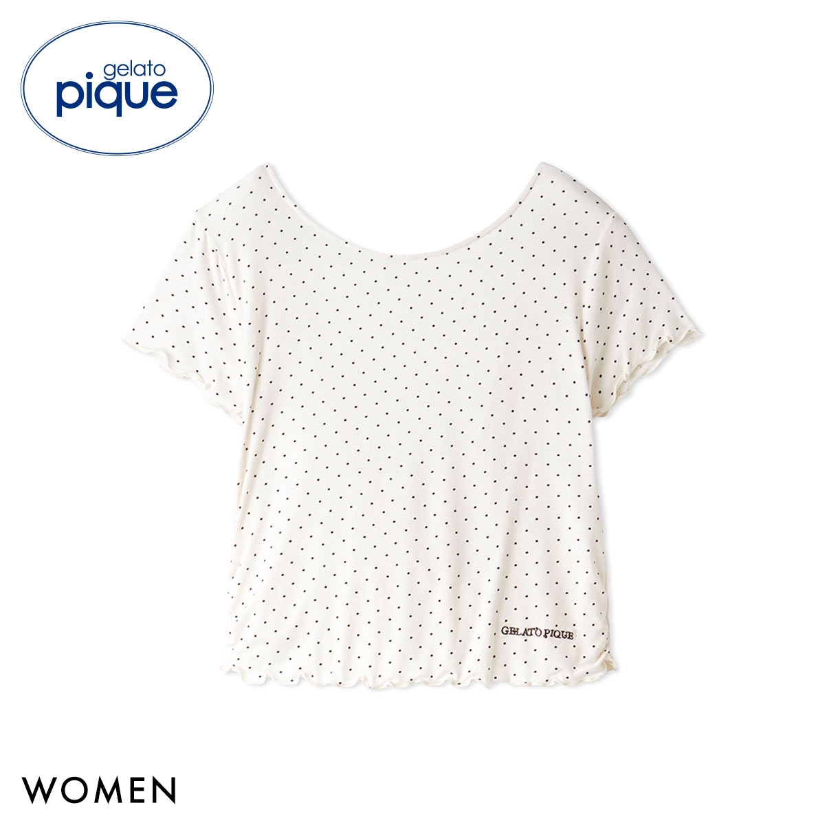 ジェラートピケ レディース 接触冷感 レーヨンギャザーTシャツ ジェラピケ パジャマ ルームウェア gelato pique(DOT-ドット-Free)