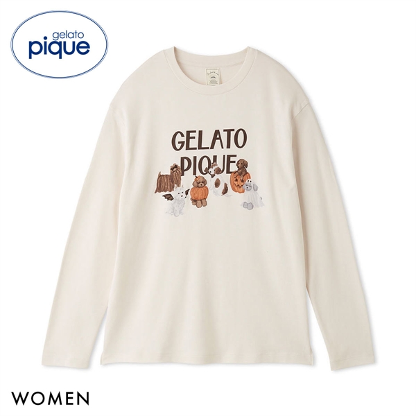 ジェラートピケ レディース HALLOWEEN ナイトパレードDOGSワンポイントロンT ジェラピケ パジャマ ルームウェア gelato pique ハロウィン