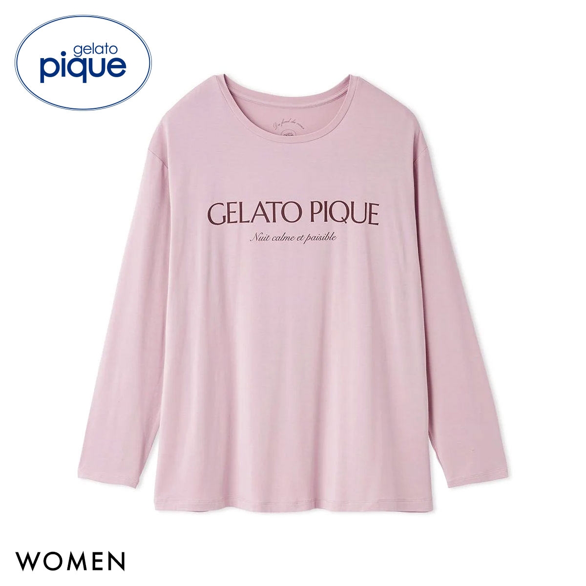 ジェラートピケ レディース レーヨンロゴロンT ジェラピケ パジャマ ルームウェア gelato pique(PI-ピンク-Free)