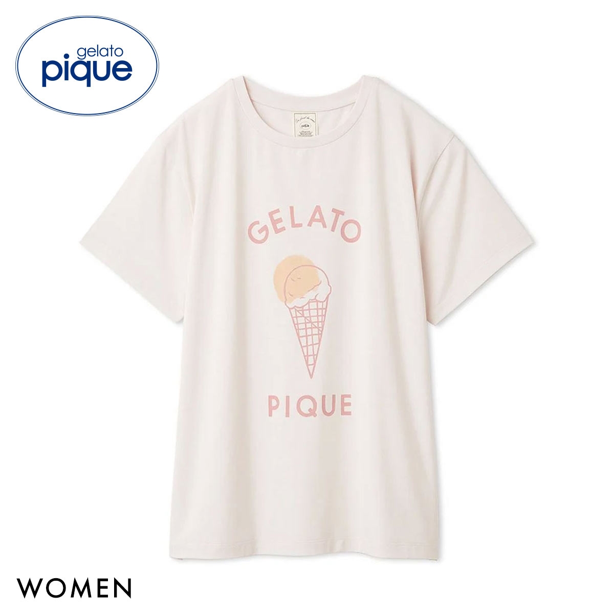 ジェラートピケ レディース IFMC. ワンポイントTシャツ ジェラピケ パジャマ ルームウェア gelato pique(PI-ピンク-Free)