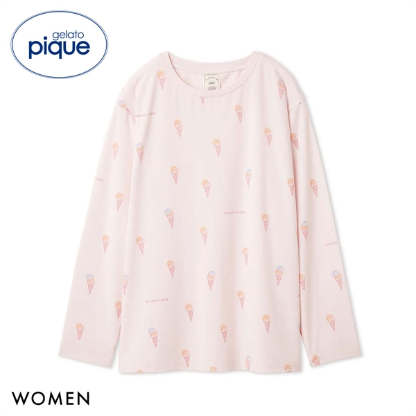 ジェラートピケ レディース IFMC. 総柄ロンT ジェラピケ パジャマ ルームウェア gelato pique