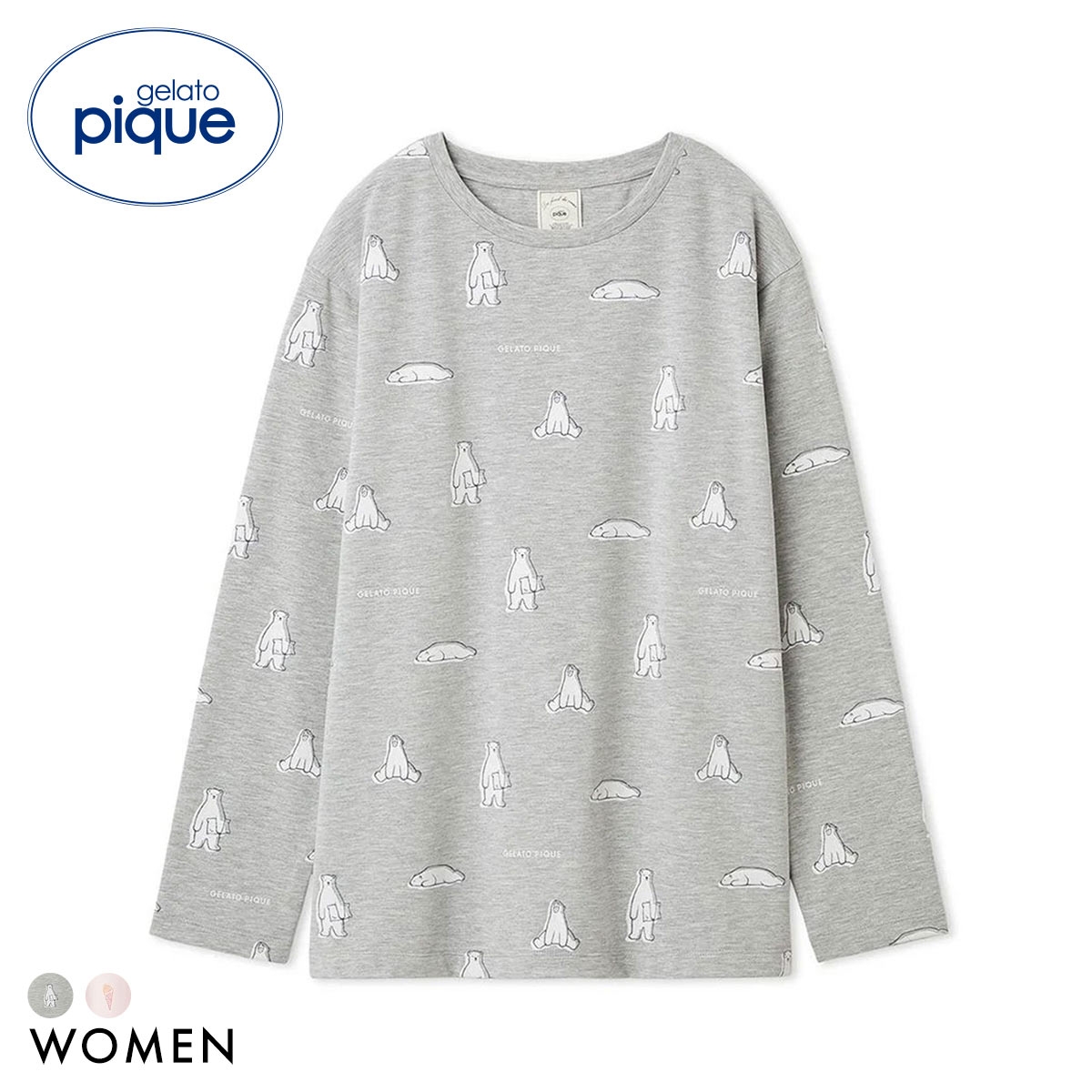 ジェラートピケ レディース IFMC. 総柄ロンT ジェラピケ パジャマ ルームウェア gelato pique