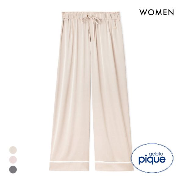 ジェラートピケ レディース 接触冷感サテンラインロングパンツ ジェラピケ パジャマ ルームウェア gelato pique