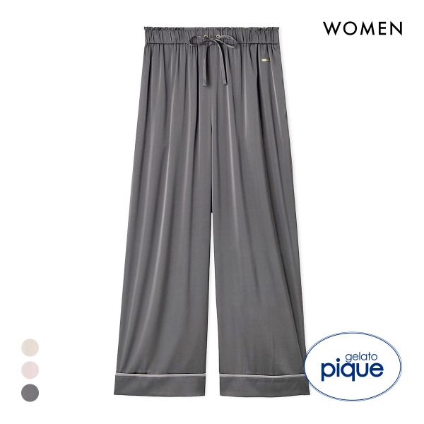 ジェラートピケ レディース 接触冷感サテンラインロングパンツ ジェラピケ パジャマ ルームウェア gelato pique