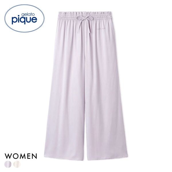 ジェラートピケ レディース 裏起毛サテンロングパンツ ジェラピケ パジャマ ルームウェア gelato pique