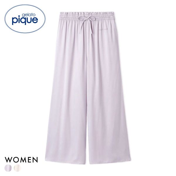 ジェラートピケ レディース 裏起毛サテンロングパンツ ジェラピケ パジャマ ルームウェア gelato pique