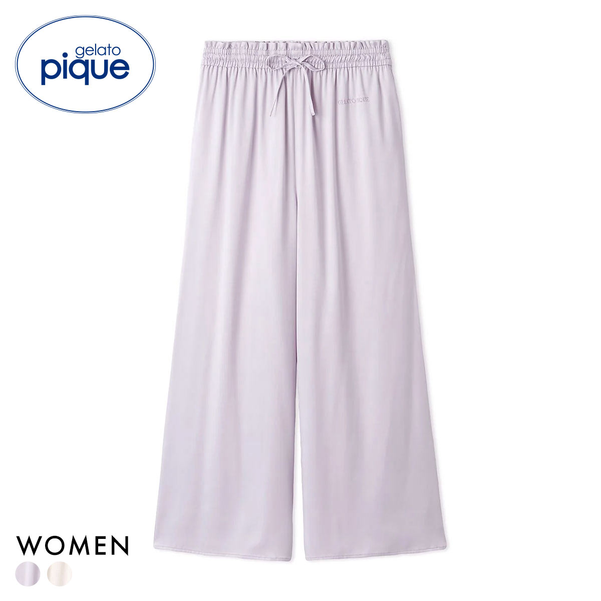 ジェラートピケ レディース 裏起毛サテンロングパンツ ジェラピケ パジャマ ルームウェア gelato pique