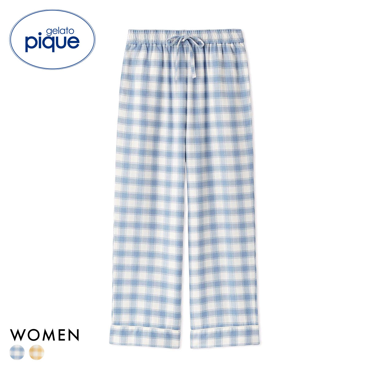 ジェラートピケ レディース プレッピーネルチェックロングパンツ ジェラピケ パジャマ ルームウェア gelato pique