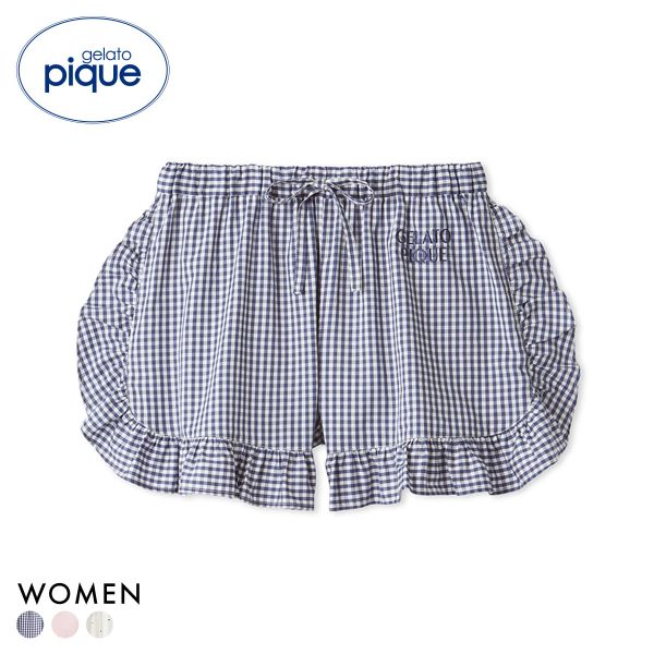 ジェラートピケ レディース WhiteDay 3柄フリルショートパンツ ジェラピケ パジャマ ルームウェア gelato pique ホワイトデー