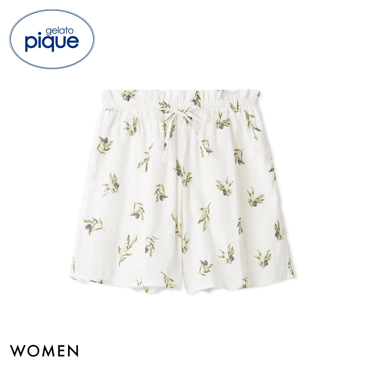 ジェラートピケ レディース フルーツ小花柄ショートパンツ ジェラピケ パジャマ ルームウェア gelato pique(OW-オフホワイト-Free)
