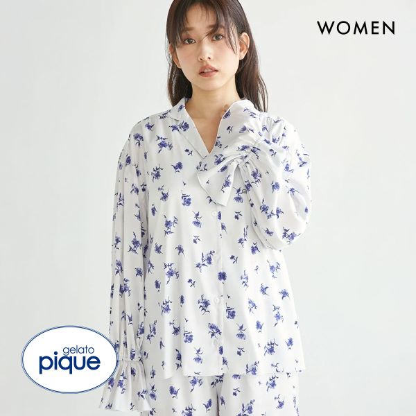 30%OFF ジェラートピケ レディース 母の日 花柄サテンギャザーシャツ ジェラピケ パジャマ ルームウェア gelato pique 30%OFF ジェラートピケ レディース 母の日 花柄サテンギャザーシャツ ジェラピケ パジャマ ルームウェア gelato pique