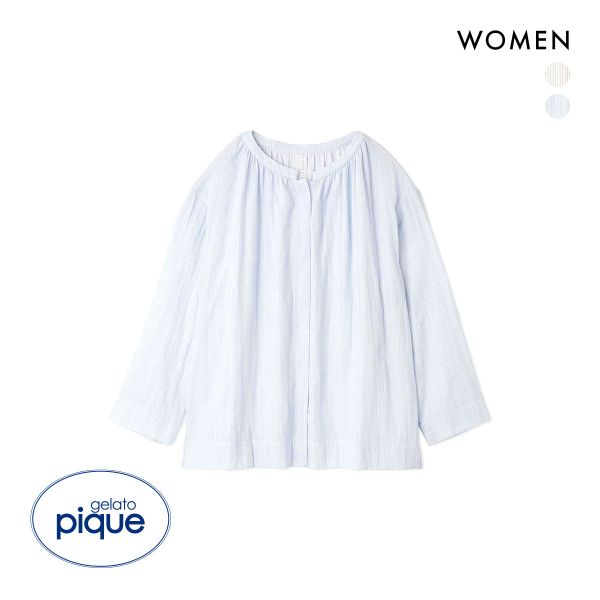ジェラートピケ レディース ガーゼストライプシャツ ジェラピケ パジャマ ルームウェア gelato pique