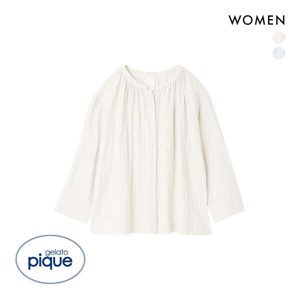 ジェラートピケ レディース ガーゼストライプシャツ ジェラピケ パジャマ ルームウェア gelato pique