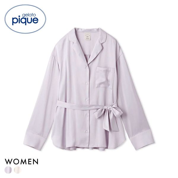 ジェラートピケ レディース 裏起毛サテンシャツ ジェラピケ パジャマ ルームウェア gelato pique