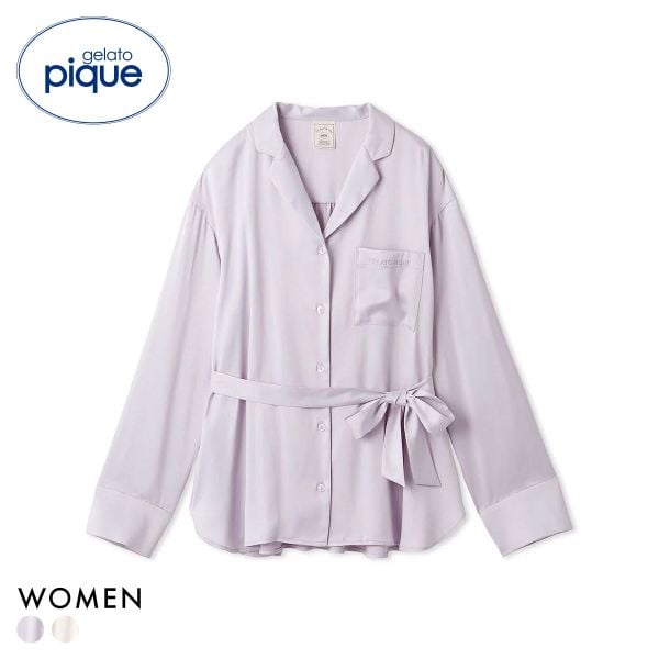 ジェラートピケ レディース 裏起毛サテンシャツ ジェラピケ パジャマ ルームウェア gelato pique