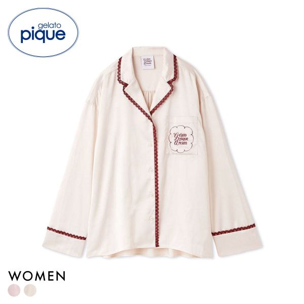 ジェラートピケ レディース レースサテンシャツ ジェラピケ パジャマ ルームウェア gelato pique HOLIDAY