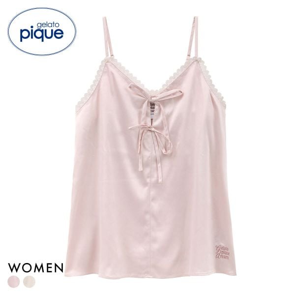 ジェラートピケ レディース レースサテンキャミソール ジェラピケ パジャマ ルームウェア gelato pique HOLIDAY