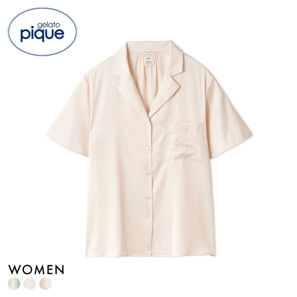 ジェラートピケ レディース サテンシャツ ジェラピケ パジャマ ルームウェア gelato pique
