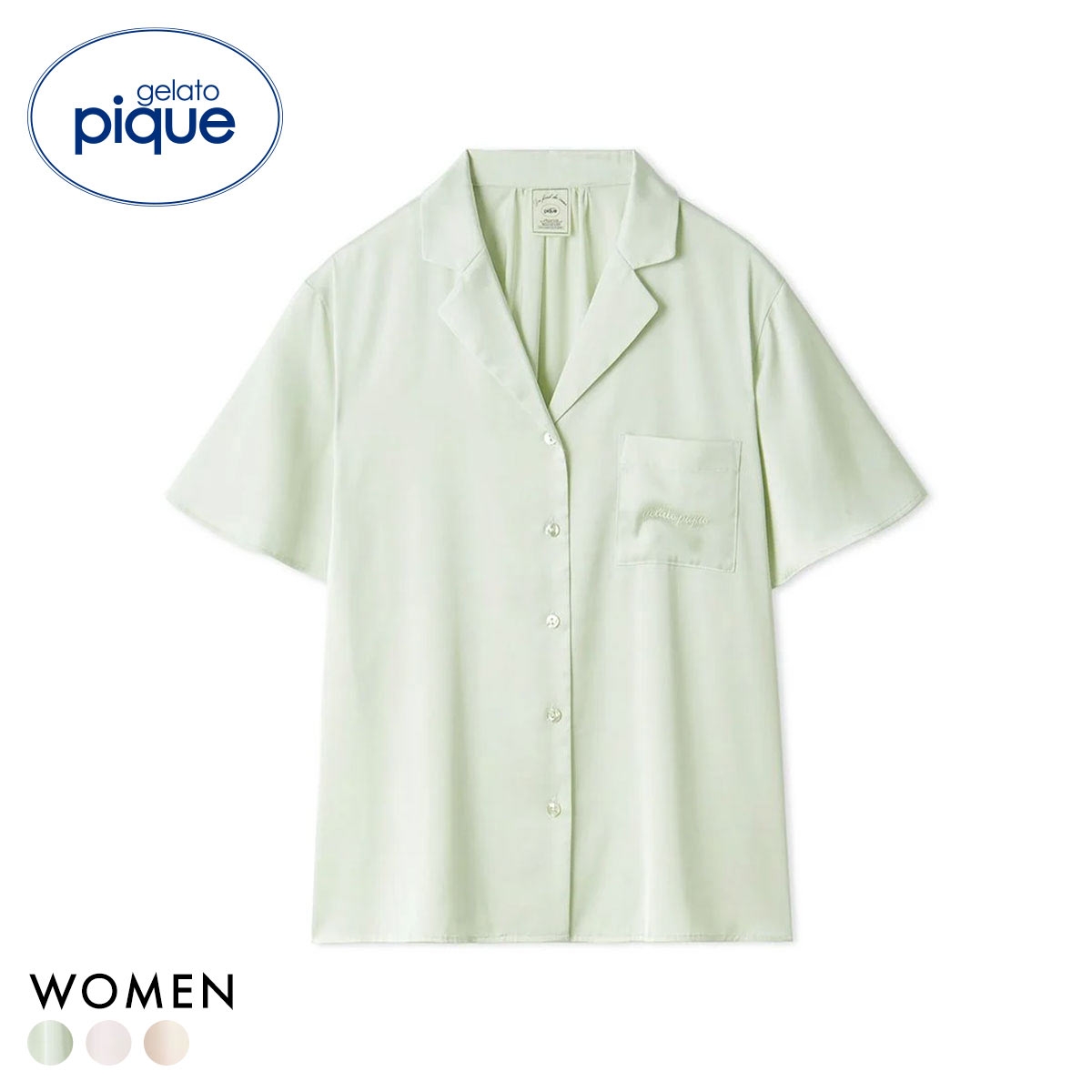 ジェラートピケ レディース サテンシャツ ジェラピケ パジャマ ルームウェア gelato pique