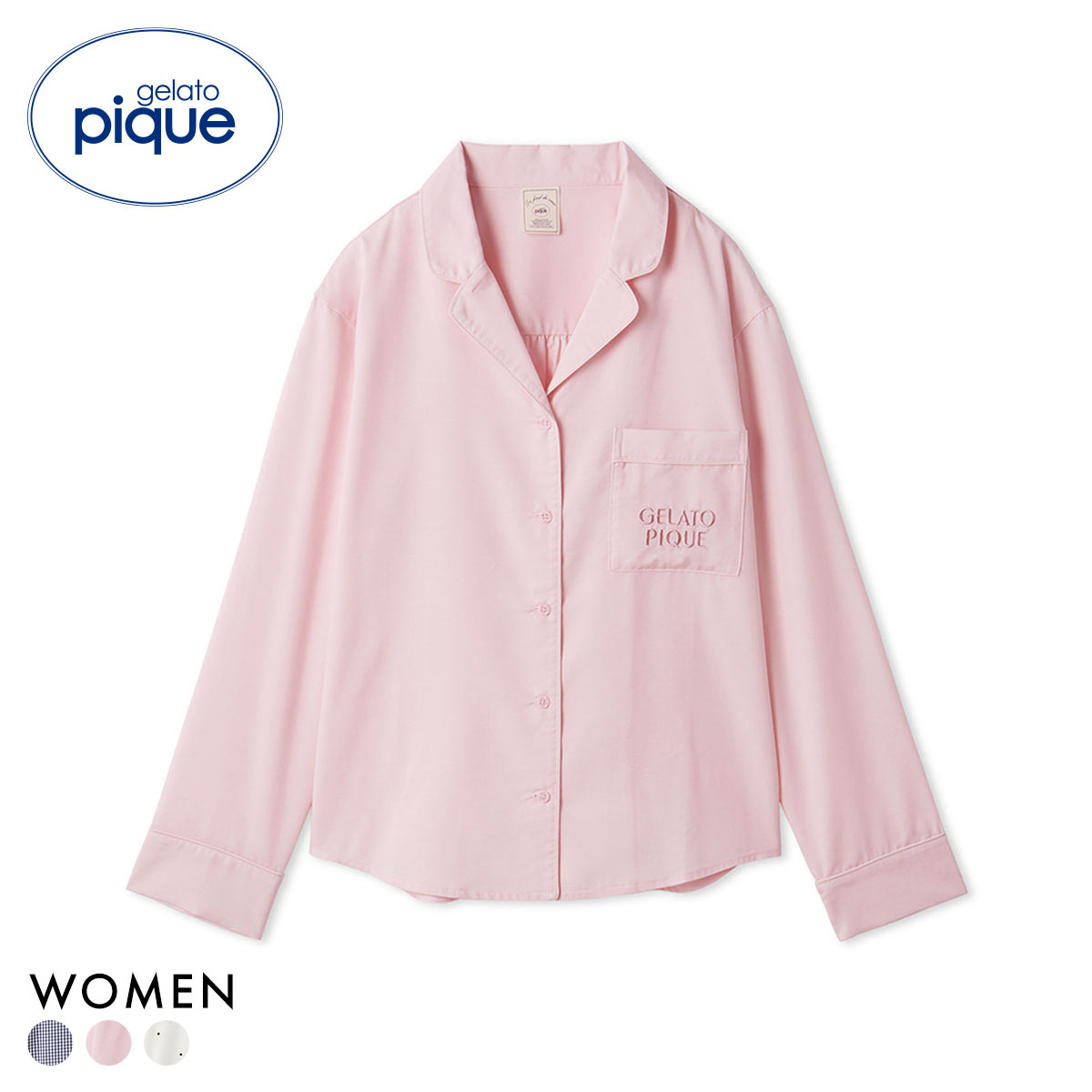 ジェラートピケ レディース WhiteDay 3柄シャツ ジェラピケ パジャマ ルームウェア gelato pique ホワイトデー(PI-ピンク-Free)