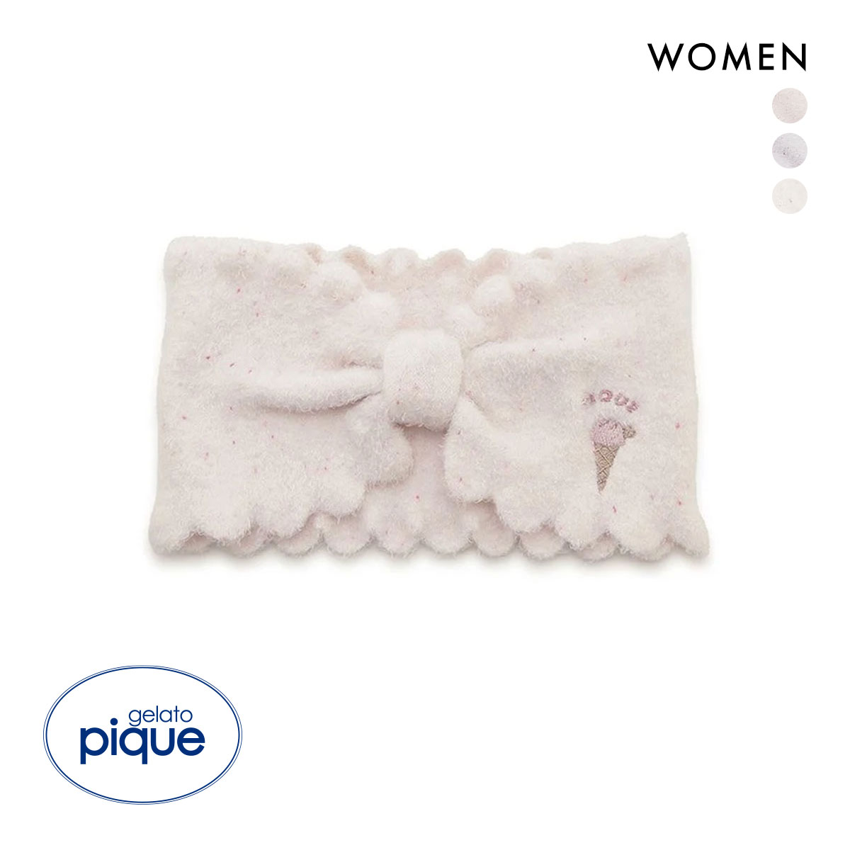 ジェラートピケ ホワイトデー レディース アイスワンポイント刺繍ヘアバンド ジェラピケ gelato pique WhiteDay(PI-ピンク-Free)