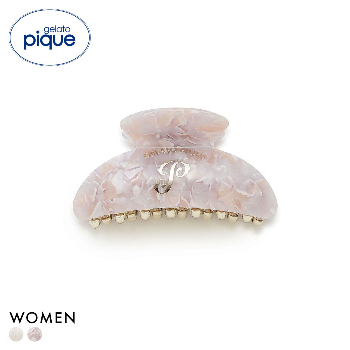ジェラートピケ エンブレムモチーフヘアクリップ ジェラピケ gelato pique(PI-ピンク-Free)