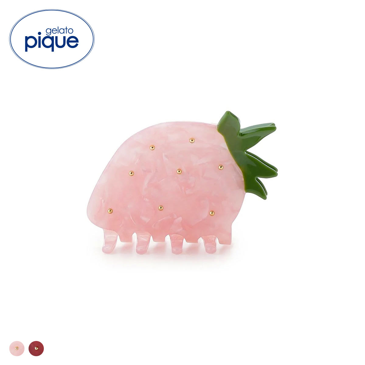 ジェラートピケ ストロベリーヘアクリップ ジェラピケ gelato pique(PI-ピンク-Free)