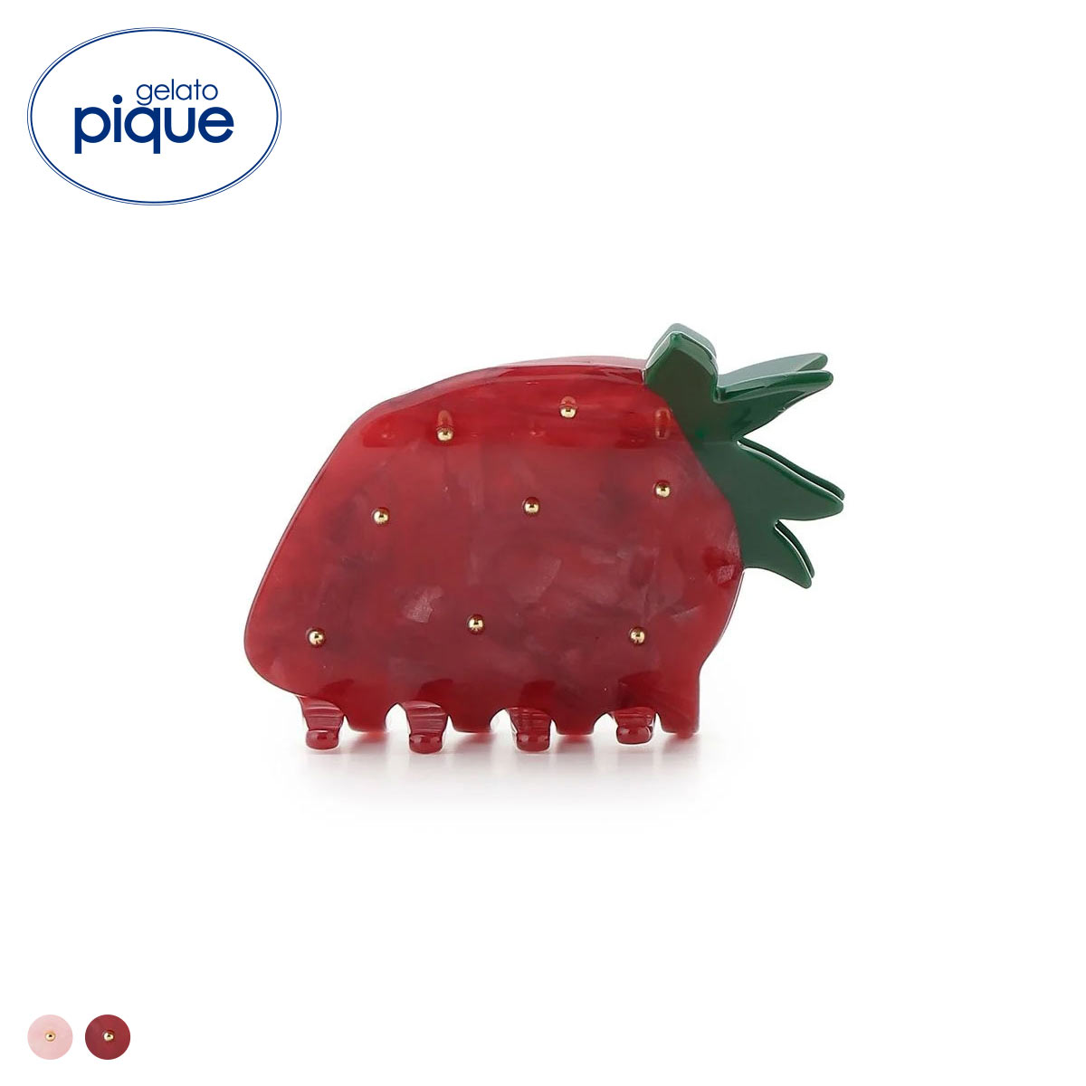 ジェラートピケ ストロベリーヘアクリップ ジェラピケ gelato pique(RE-レッド-Free)