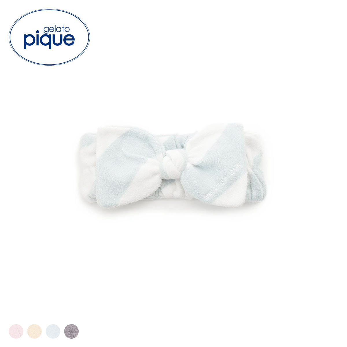 ジェラートピケ レディース スムーズィー2ボーダーヘアバンド ジェラピケ ルームウェア gelato pique(BU-ブルー-Free)