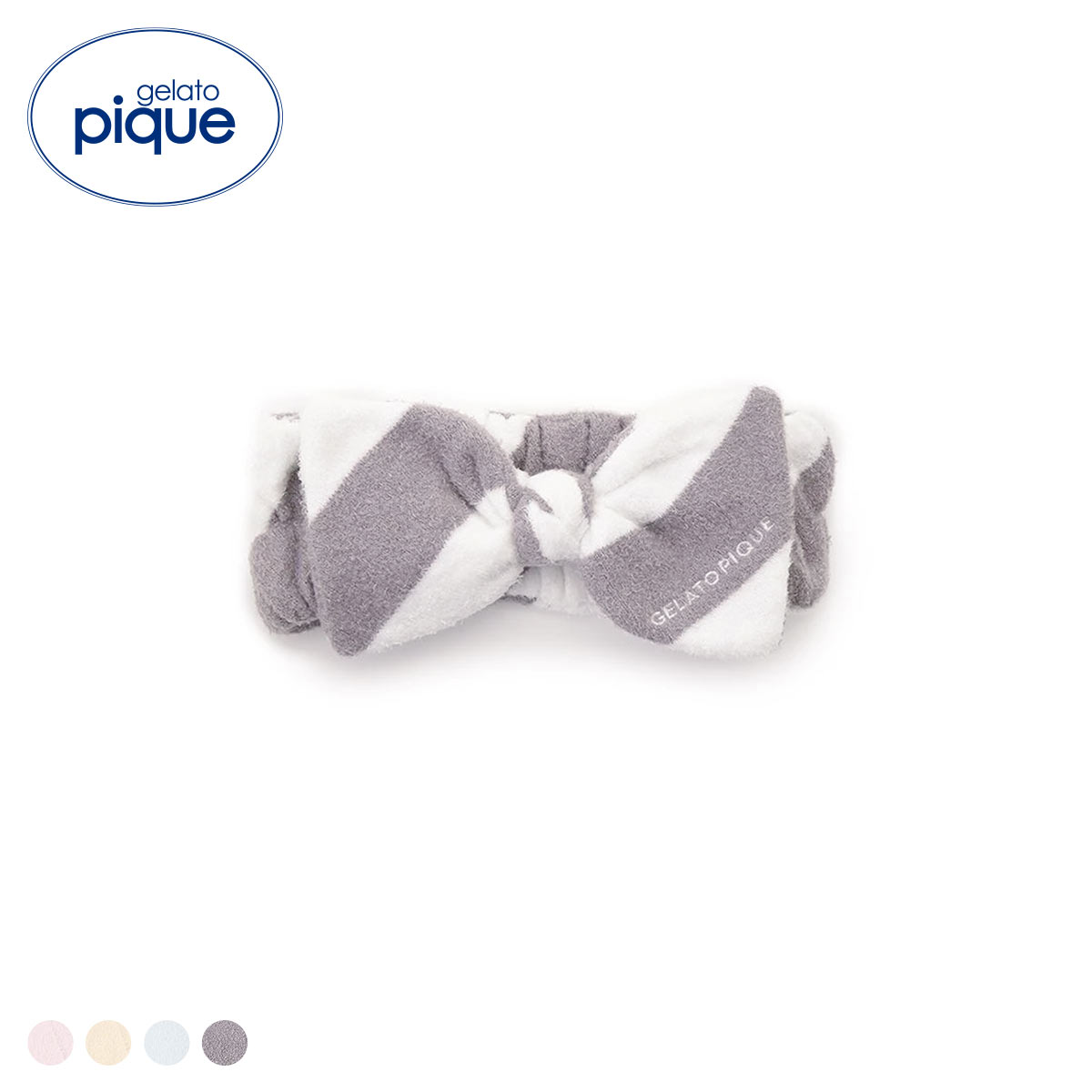 ジェラートピケ レディース スムーズィー2ボーダーヘアバンド ジェラピケ ルームウェア gelato pique(CGY-チャコールグレー-Free)
